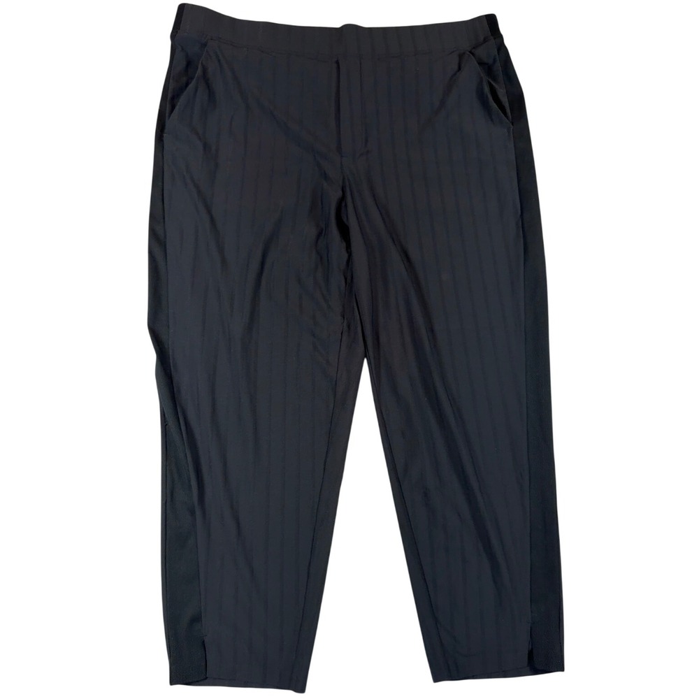 Athleta Brooklyn Textured City Stripe Ankle Pant Sz 18 Active Travel Trousers - Picture 1 of 7